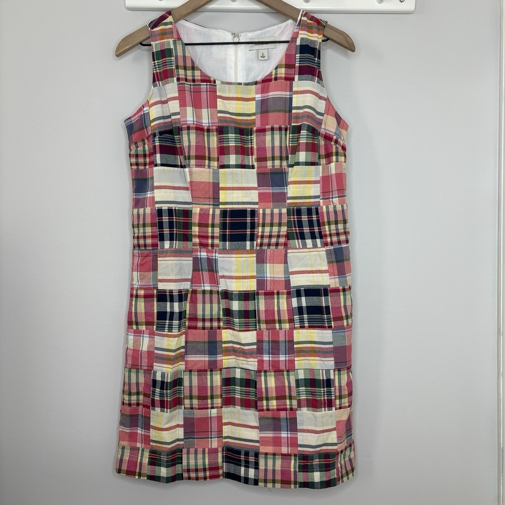 LL‎ Bean Madras Plaid Dress 6P Patchwork Preppy New England Old Money Coastal - Picture 10 of 10